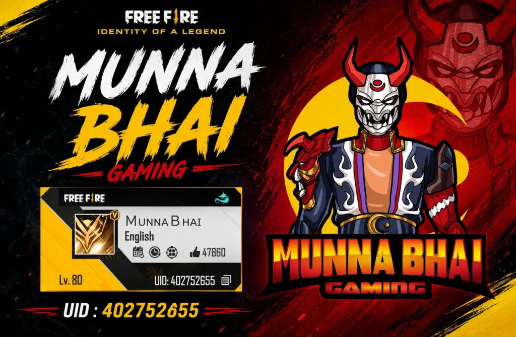 Munna Bhai Gaming ID With Stats, Gaming Device, PC Setup, Net Worth & YouTube Income Munna Bhai Gaming ID With Stats, Gaming Device, PC Setup, Net Worth & YouTube Income