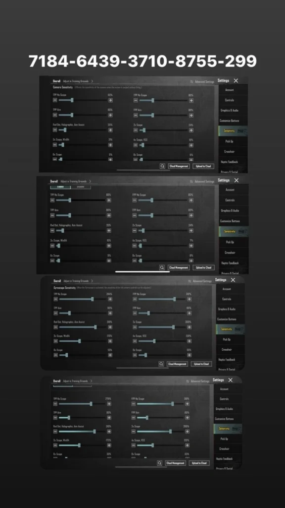 BGMI Best Sensitivity Code