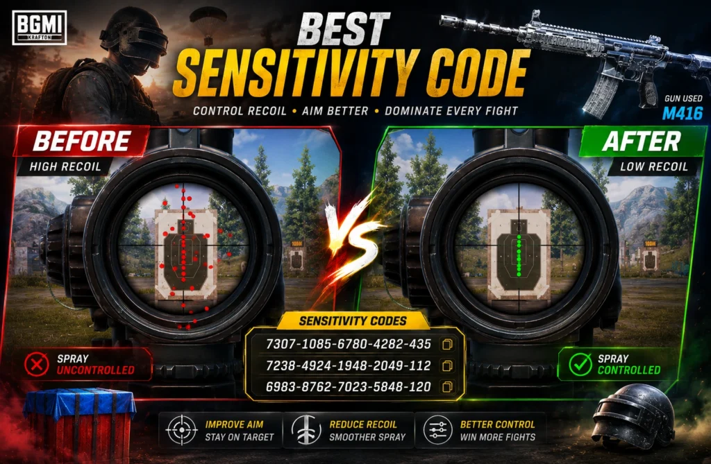 BGMI Sensitivity Code: Tested Codes for Zero Recoil Sprays BGMI Sensitivity Code: Tested Codes for Zero Recoil Sprays