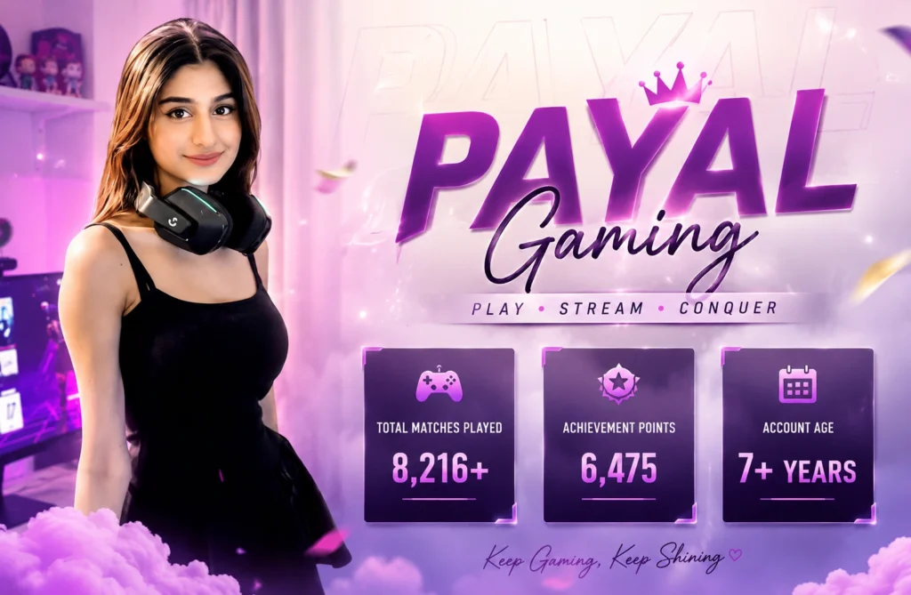Payal Gaming BGMI ID: Updated Profile, Sensitivity Code & BGMI Details Payal Gaming BGMI ID: Updated Profile, Sensitivity Code & BGMI Details